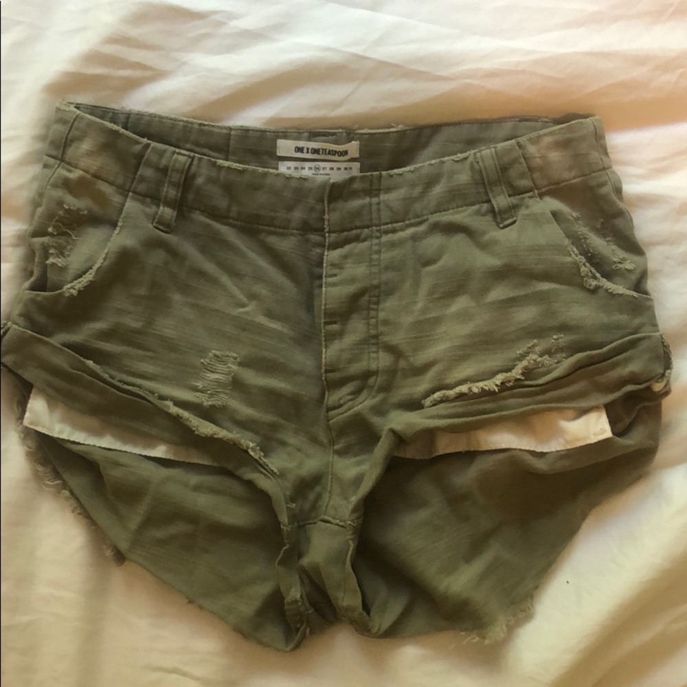 One Teaspoon green sailor shorts